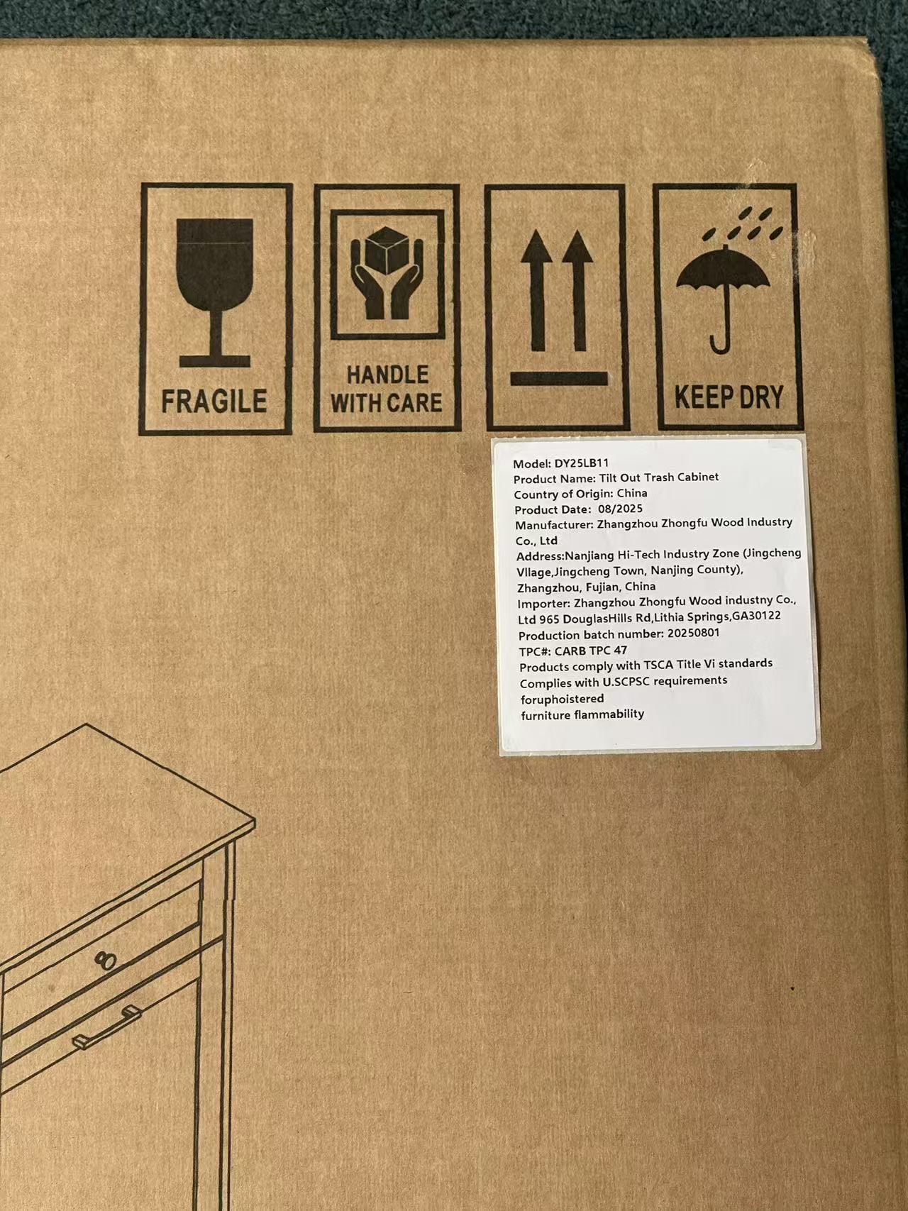 Mueble Basculante para Basurero de 10 Galones, Mueble Independiente para Bote de Basura, Mueble de Madera para Basura y Reciclaje con Cajón, a Prueba de Mascotas, para Cocina y Sala de Estar, Blanco Antiguo (No Incluye el Bote de Basura) — imagen 34