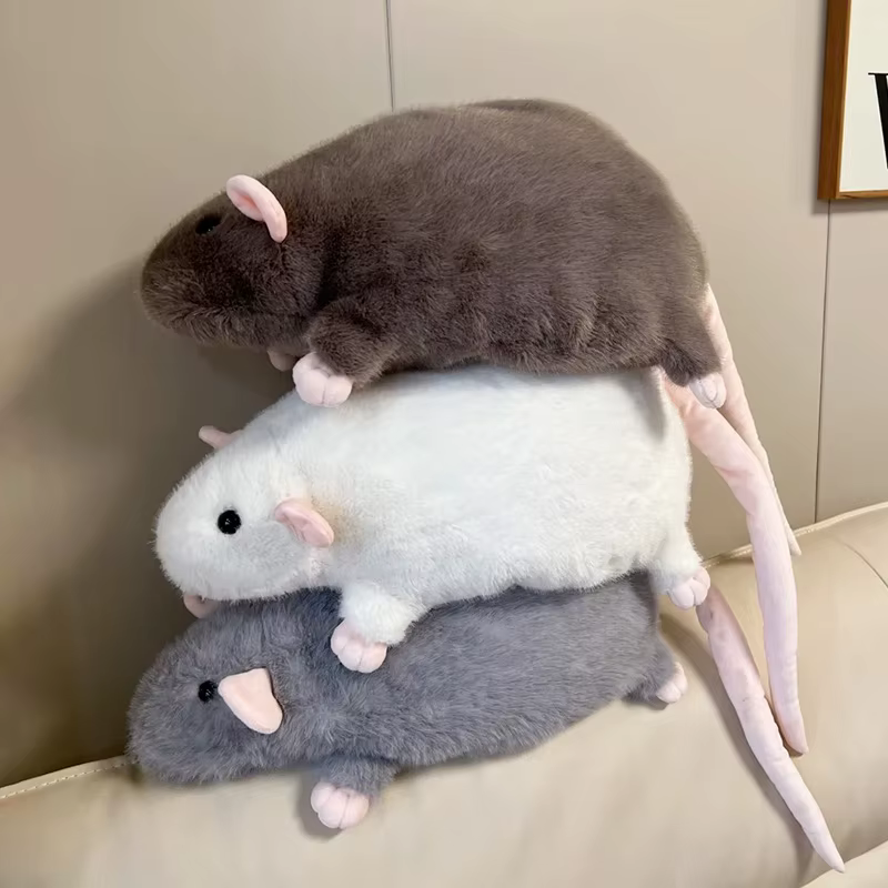 Muñeca de Ratón Cómica de 40/55/90cm con Rama de Flores - Juguetes suaves para niños regalo cumpleaños animal peluche juguete de gato — imagen 6