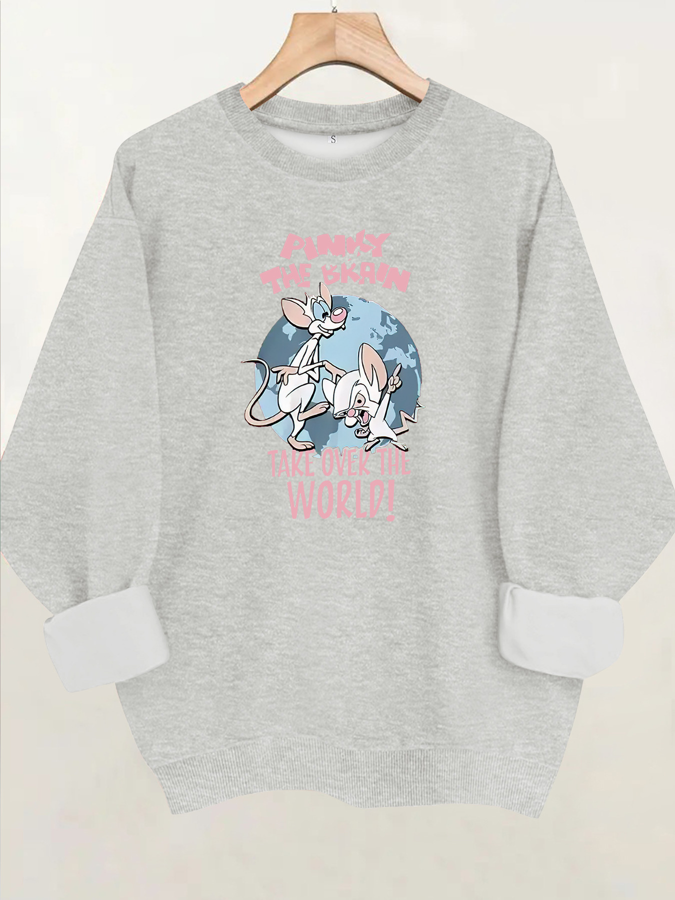 Mouse letter printed fleece hoodie — image 11