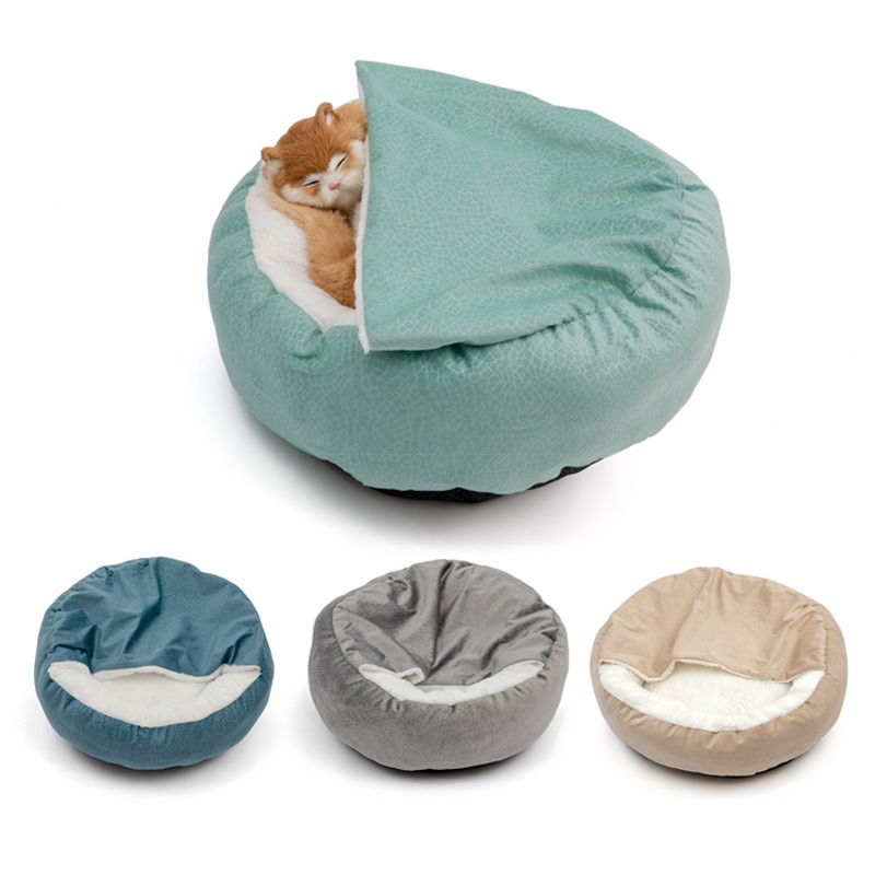 Cama de Gato Plush Super Suave Completa para Dormir en Paz, Caja Donut Limpiable para Todos los Gatos — imagen 1