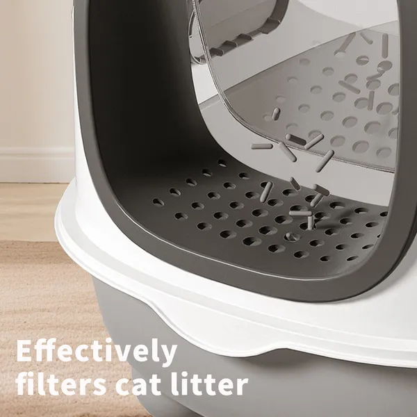 E Clásico Caja de Arena para Gatos Gris - Simple y Práctico, Gran Espacio, Elección de Alto Valor — imagen 5