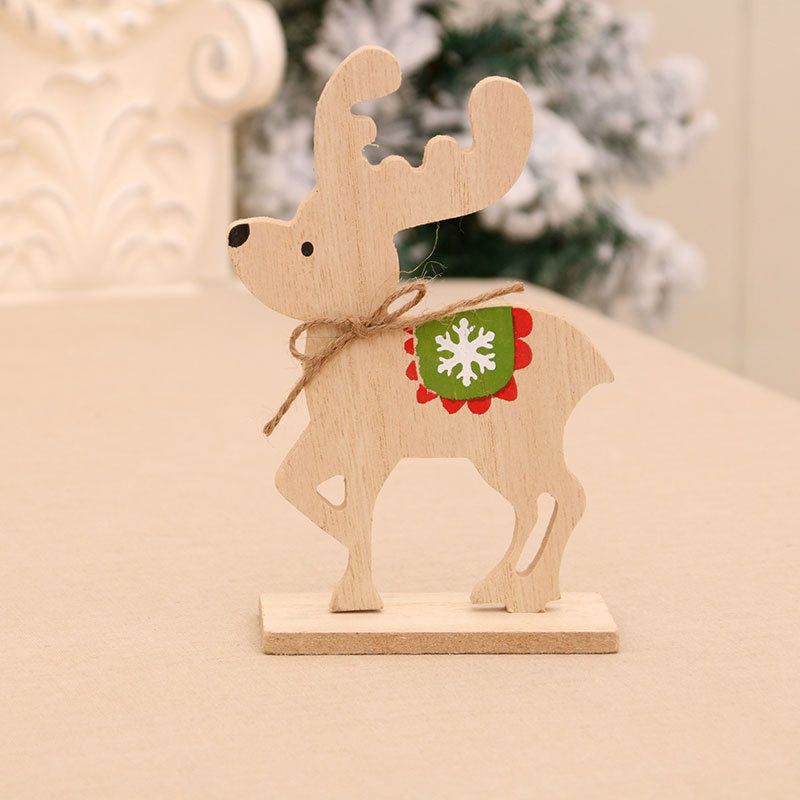 Christmas wooden desktop ornaments, shop window displays, DIY assembly, small gifts, Christmas deer decorations, and supplies — image 7
