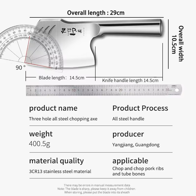 All steel axe knife, stainless steel forging, bone crusher special tool, multi-functional tool, hard food processing special tool — image 6