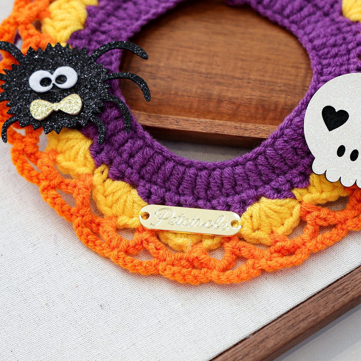Cute Halloween Cartoon Knitted Scarf Pet Accessory for Cats and Dogs, Pet Costume Decor — image 4