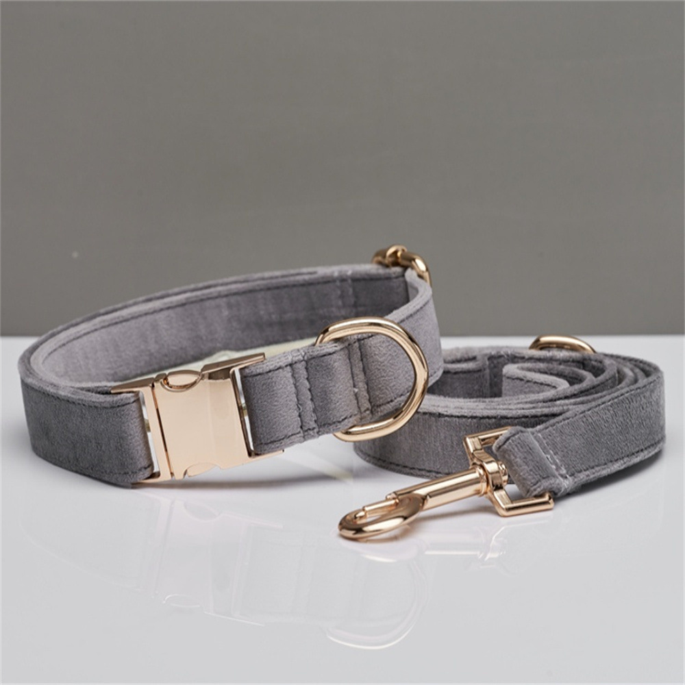 Conjunto de Cuerda y Collar de Tela de Algodón con Broche Metálico y Lazo Personalizable para Perros en Varios Colores — imagen 7