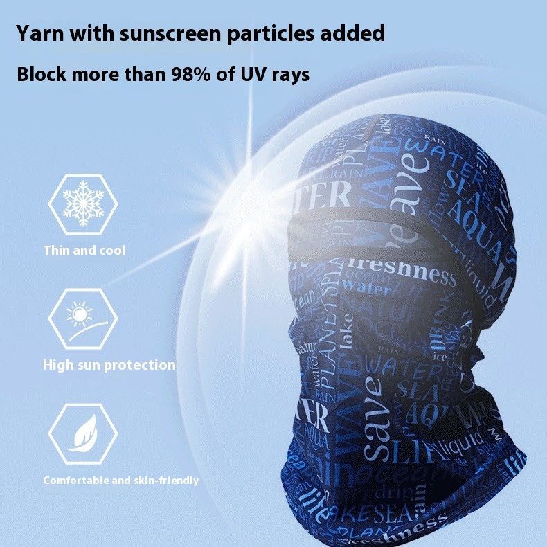 Summer Ice Silk Sun Protection Mask Men's Head Cover Full Face Fishing Sun Protection Scarf — image 12
