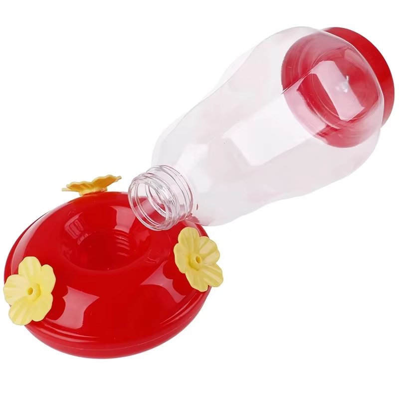 480ML Plastic Bird Water Feeder Bottle Hanging Hummingbird Feeder Garden Outdoor Plastic Flower Iron Hook Pet Bird Supplies — image 6