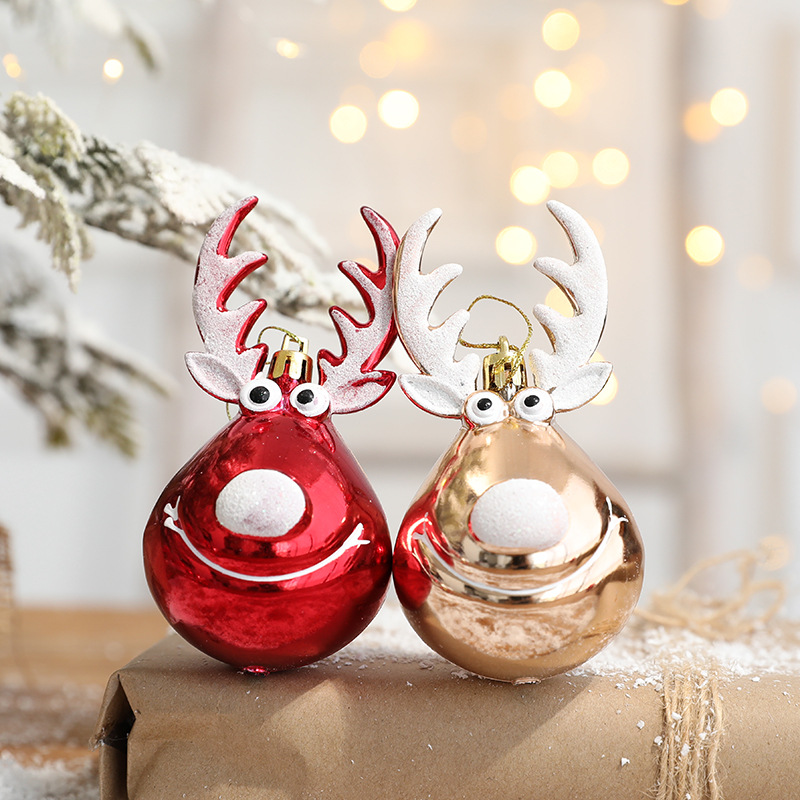 Christmas decorations, reindeer scene decorations, Christmas tree decorations, plastic ceiling ornaments, hanging balls — image 2