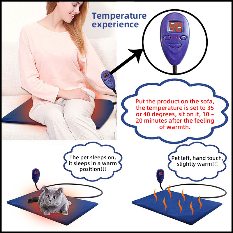 Cat And Dog Heating Electric Blanket European Standard U.S. Standard Anti-Scratch Bite Intelligent Constant Temperature Heating Pad Pet Heating Pad — image 2