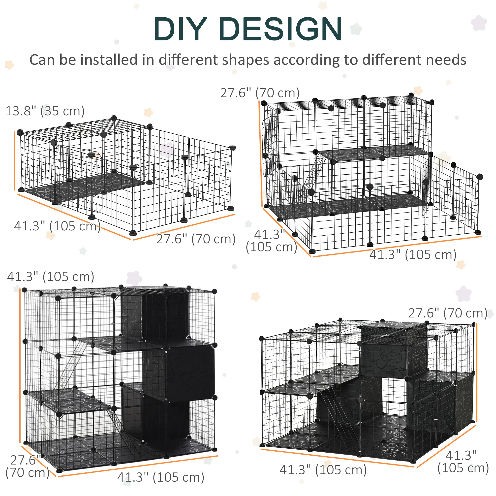 56 Panels Pet Playpen Small Animal Cage for Rabbit — image 4