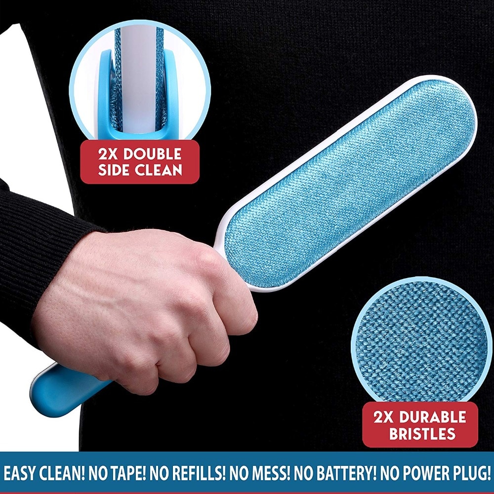Dog Comb Tool Pet Hair Remover Brush Dog Cat Fur Brush Base Double-Side Home Furniture Sofa Clothes Cleaning Lint Brush — image 1