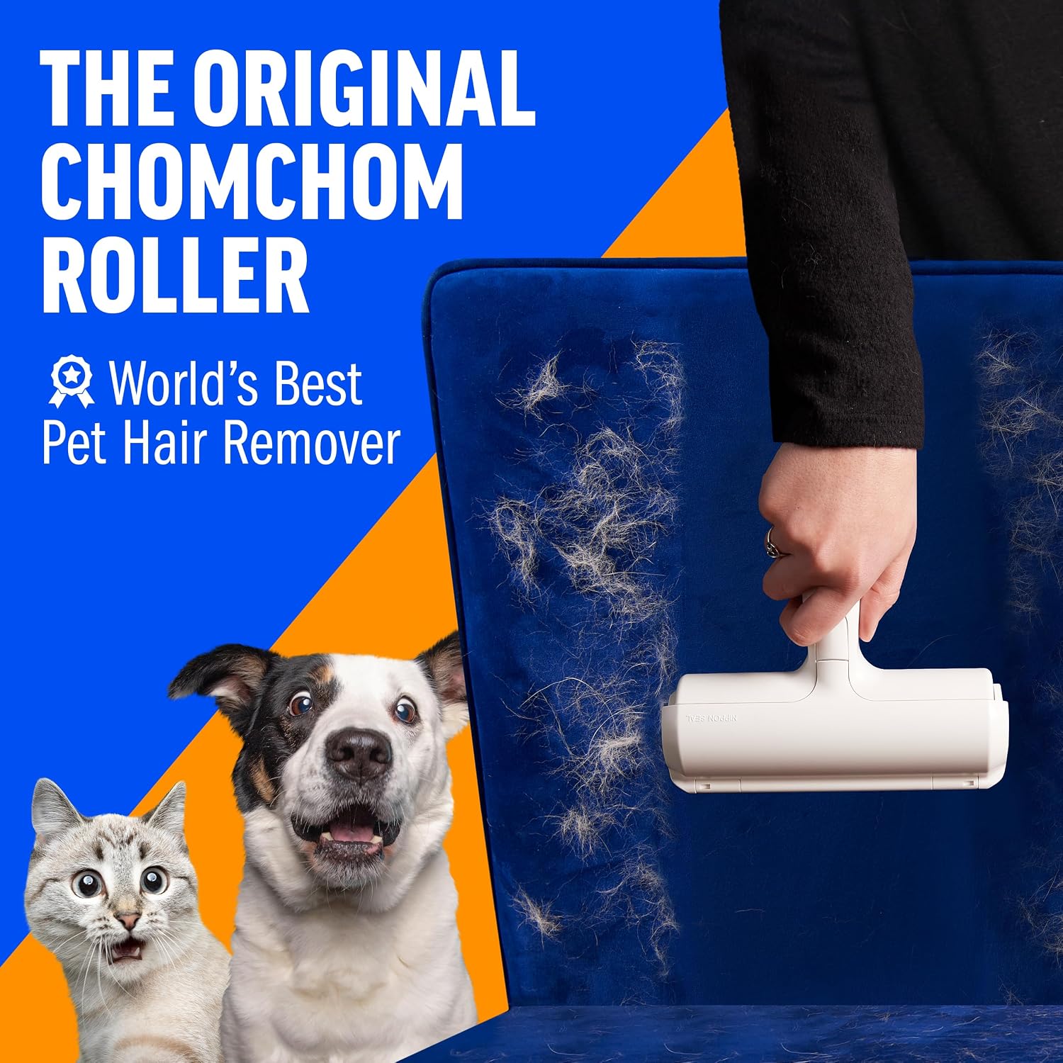 Reusable Pet Hair Remover Roller, Portable Lint Roller For Cat And Dog Hair On Furniture, Couch, Carpet, Car, Rugs And Bedding — image 4