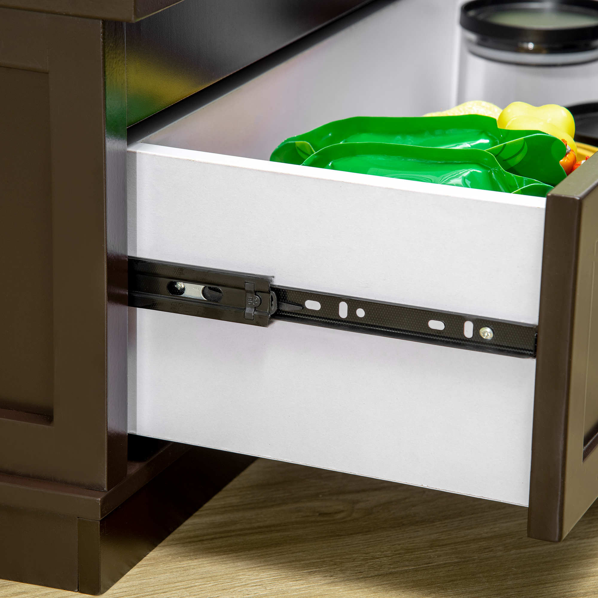 Bolsas de Alimento para Perros Grandes con Caja de Almacenamiento de 11L, Soporte Elevado para Comida y Agua de Madera Resistente, Marrón — imagen 3