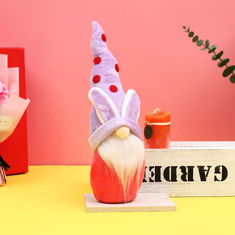Home Decor Easter Ornaments Pointed Hat Cute Rabbit Faceless Doll Gnome Doll Ornament — image 8