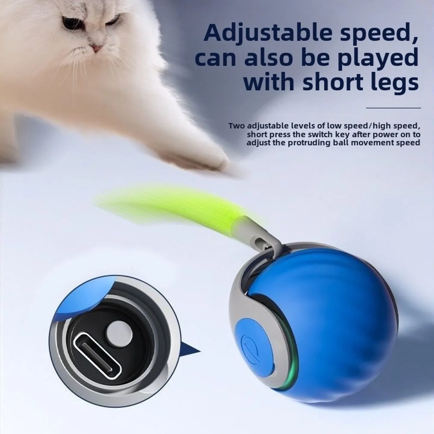 Cat Toy, Interactive Cat Ball, CatToys for Indoor Cats, Adjustable Sports Rolling Toy, Electric Rolling Ball — image 4