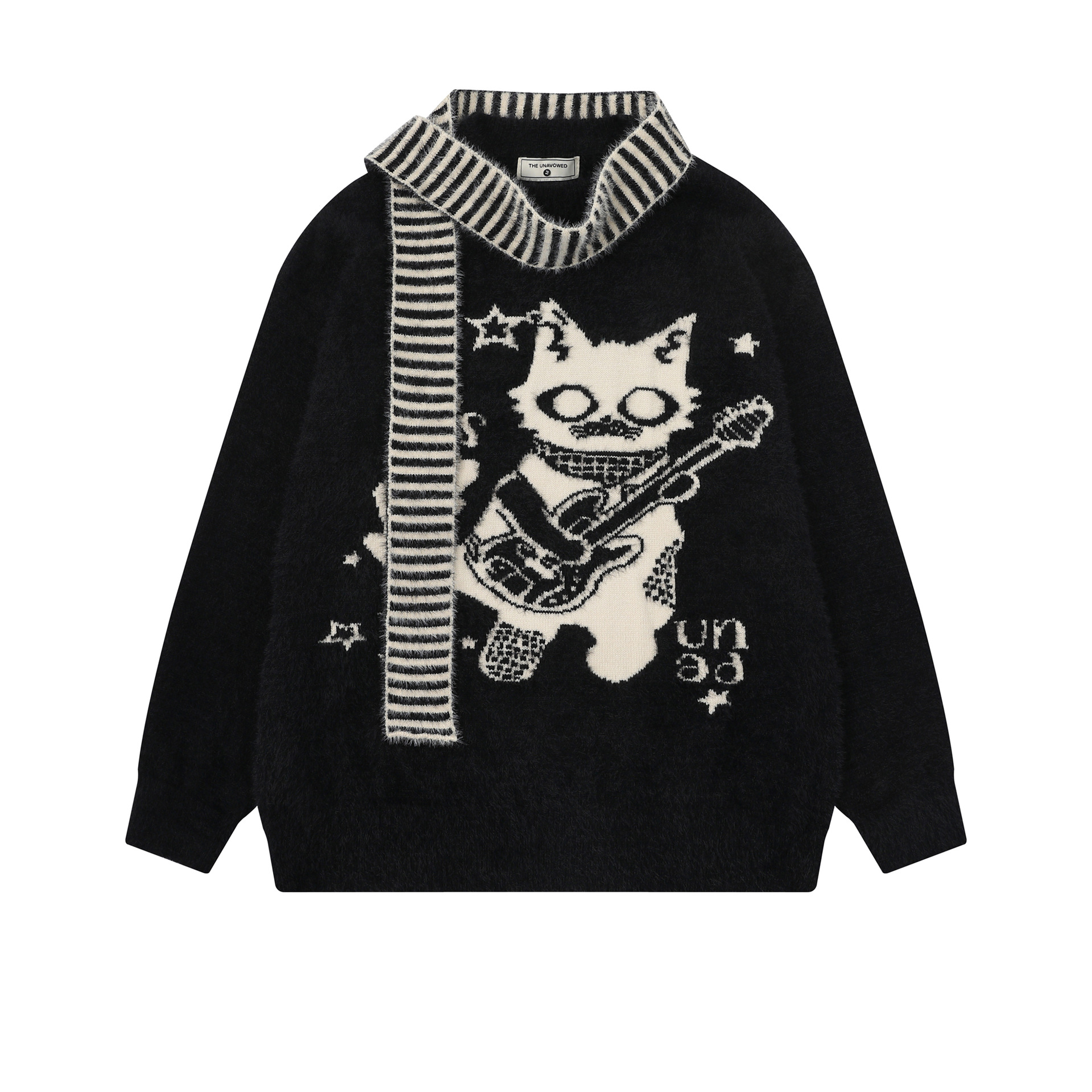 Cat jacquard scarf sweater — image 4