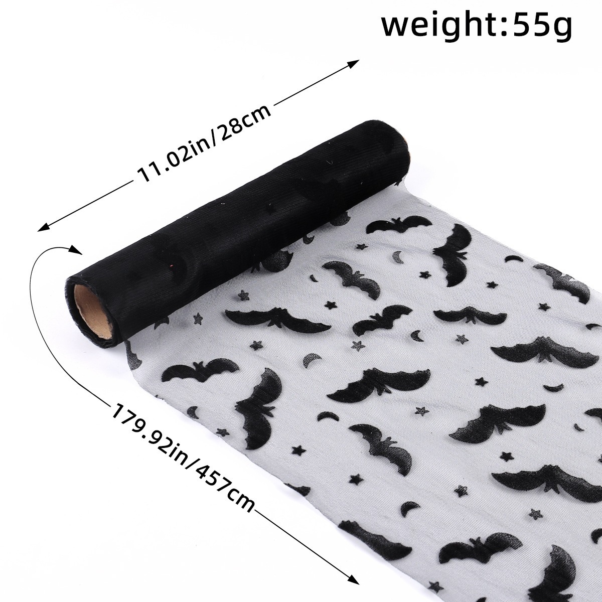 Halloween Bat Spider Web Yarn Roll Meal Mat Ghost Festival Party Table Decoration Mesh Tablecloth Table Banner — image 4