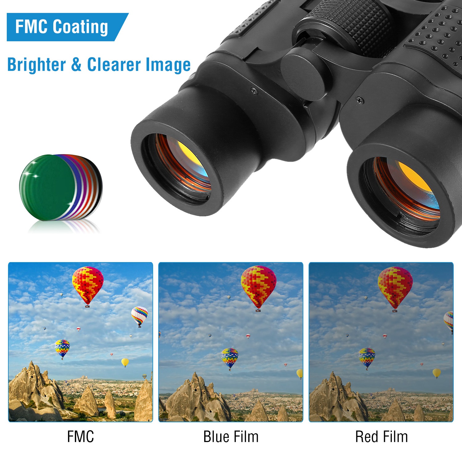 Binoculares Portátiles HD con Lente FMC para Visión Nocturna Baja Luz Telescopio para Observación de Aves Caza Eventos Deportivos Conciertos Aventuras al Aire Libre con Bandolera Bolsa para Primavera Verano — imagen 8