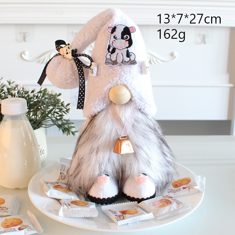 Doll Cow Plush Dwarf Doll Cake Smiling Face Doll Rudolf Doll Ornament — image 2