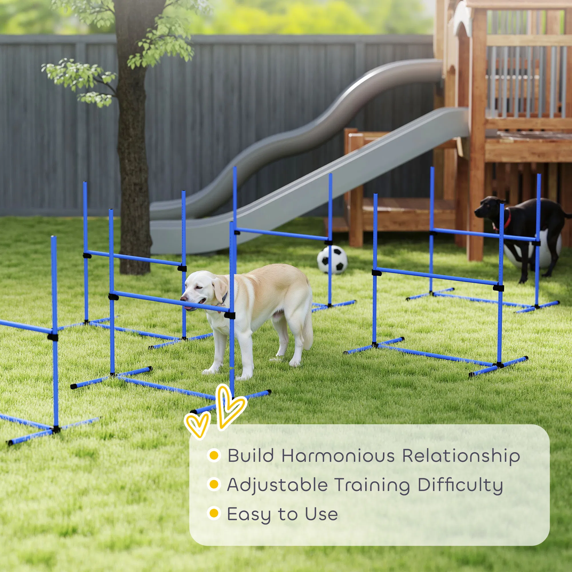 Set of 6 Dog Agility Training Equipment Adjustable Jump Bar Pet Exercise Kit with Carrying Bag (Blue) — image 6