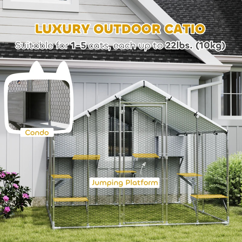 Catio Exterior para Gatos con Cubierta Impermeable, Se Envían Paquetes Múltiples, Preste Atención a las Dimensiones en los Detalles — imagen 5