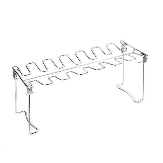 ONEUP Non-Stick Rib Shelf BBQ Stand Barbecue Roast Rack Stainless Steel Grilling BBQ Chicken Beef Ribs Rack Grilling baske — image 6