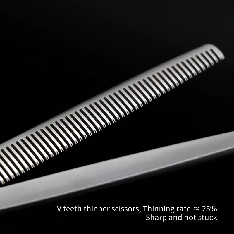 Crane 7.5 Inch Professional Pet Scissors Set For Dog Grooming Scissor Straight Curved Chunker Thinning Pet Shears VG10 Steel — image 4
