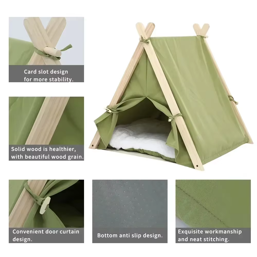 Pet Tent House Cat Bed Portable Dog Cat Universal Teepee Foldable Puppy Kitten Indoor Outdoor Kennels For Pet Tent Animals Bed — image 4