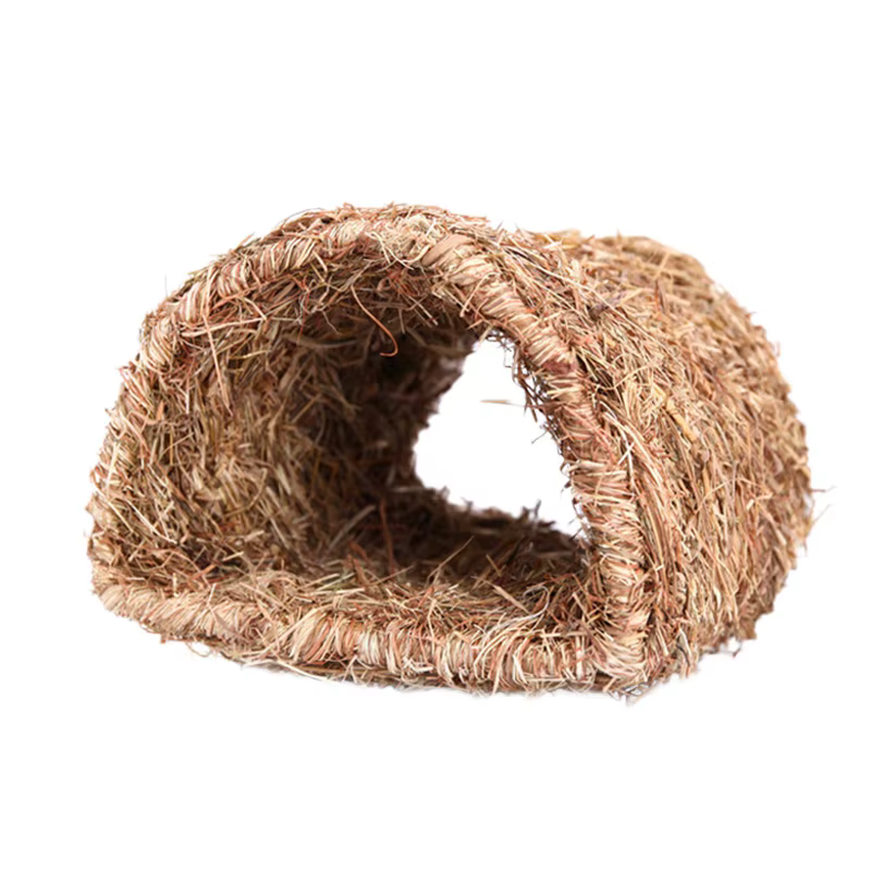 ABKJ - Casa de Hierba Tejida Tipo Túnel para Acostarse o Dormir, Casa Comestible para Masticar, para Conejos, Chinchillas y Otros Animales Pequeños — imagen 2