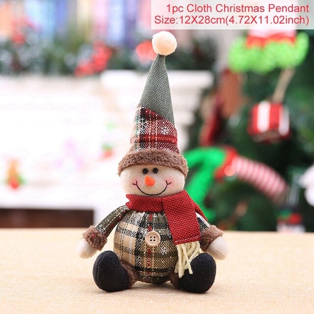 Santa Claus Christmas Ornaments Tree Decor Elk Snowman Plush Christmas Doll Decorations For Home 2019 Navidad Pendant Gift Kids — image 8