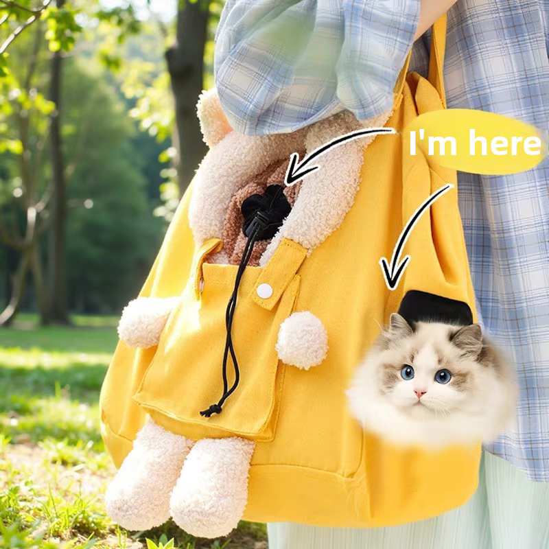 Portable Pet Carrier Backpack, Allows Pets to Stick Their Heads out, and Can Be Carried by Hand – a Must-Have for Cat Owners — image 1