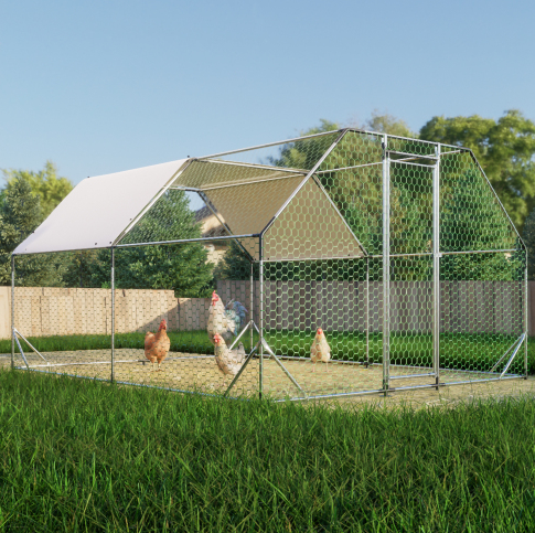 Gallinero Grande de Metal Galvanizado de 10 x 13 Pies, Jaula Transitable, Corral para Aves de Corral, Conejera, Casa para Gallinas — imagen 1