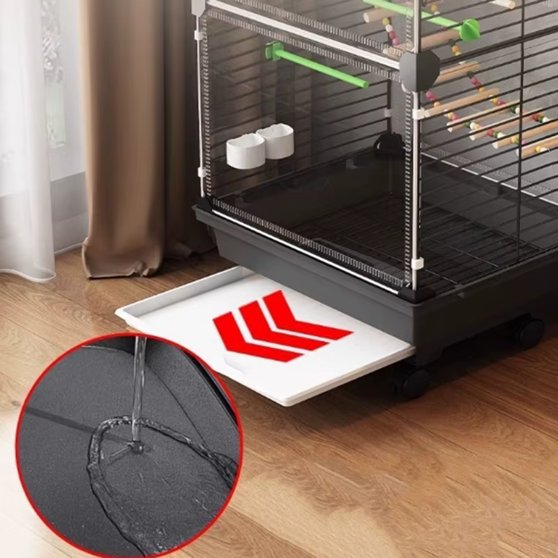 Caja para Pájaros Ornamental Transparenta con Espacio Doble para Aves de Gran Tamaño - Casa Interactiva Fácil con Caja y Plataforma — imagen 3