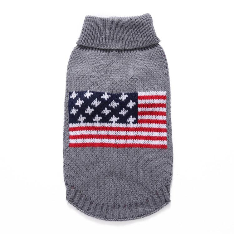 Winter Jumpers Pet Supplies American Flag Dog Clothes — image 7