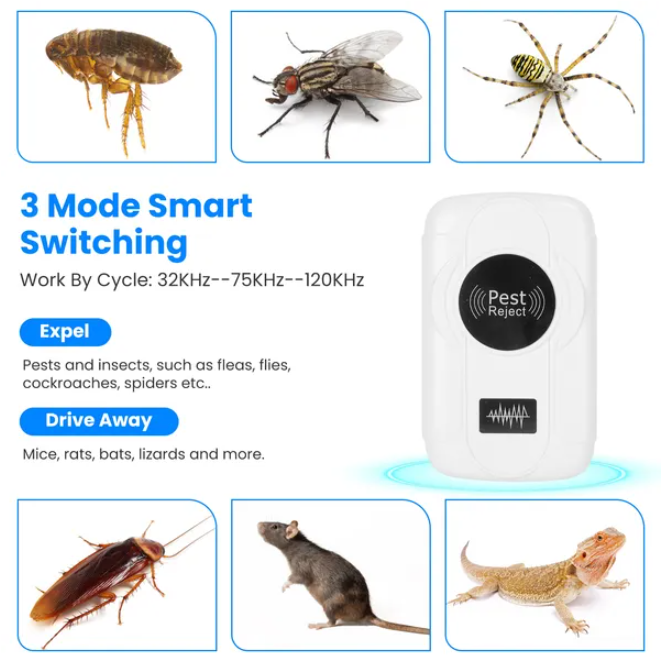 Repelente de Insectos Ultrasónico 120KHz para Enchufe de Interior — imagen 3