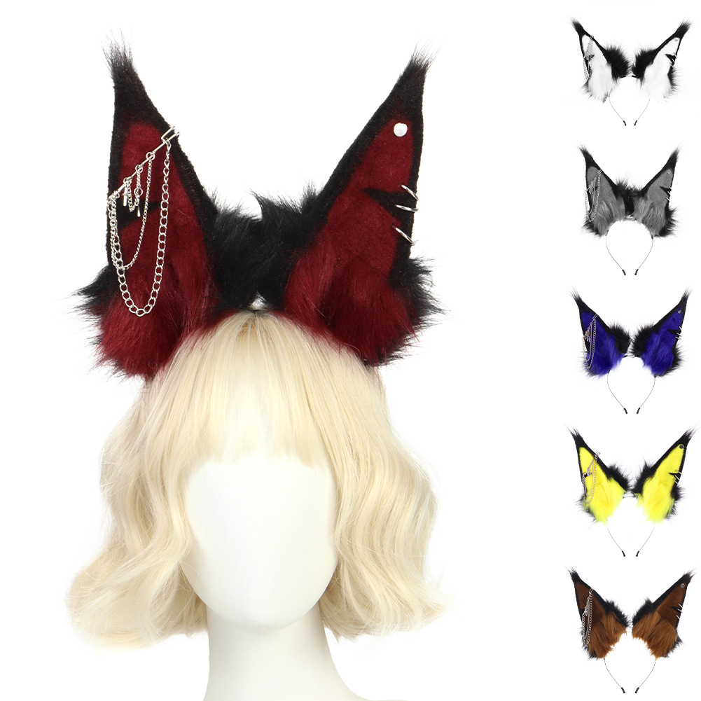 Auriculares de Orejas de Perro Faux para Disfraz de Halloween, Accesorios de Cadena para Streaming en Vivo y Convenciones — imagen 2