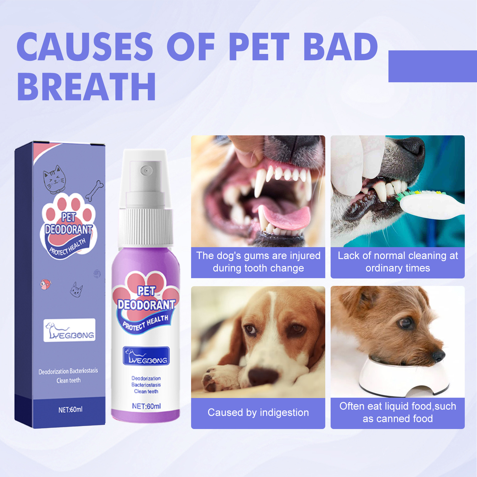 Yegbong Oral Spary For Pets, Pet Mouth Cleaner Cat Deodorizer Breath Fresher Spray — image 4