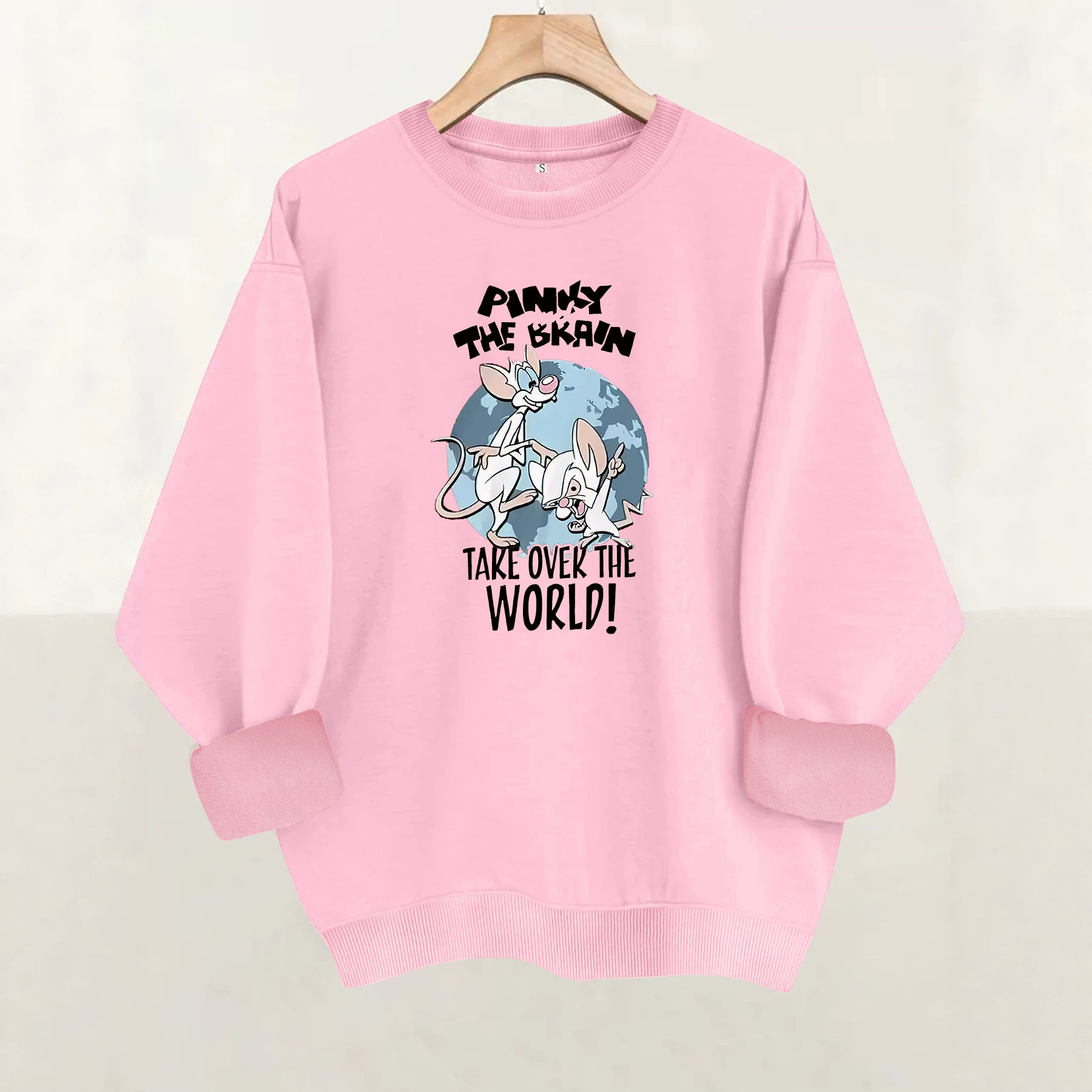 Mouse letter printed fleece hoodie — image 4