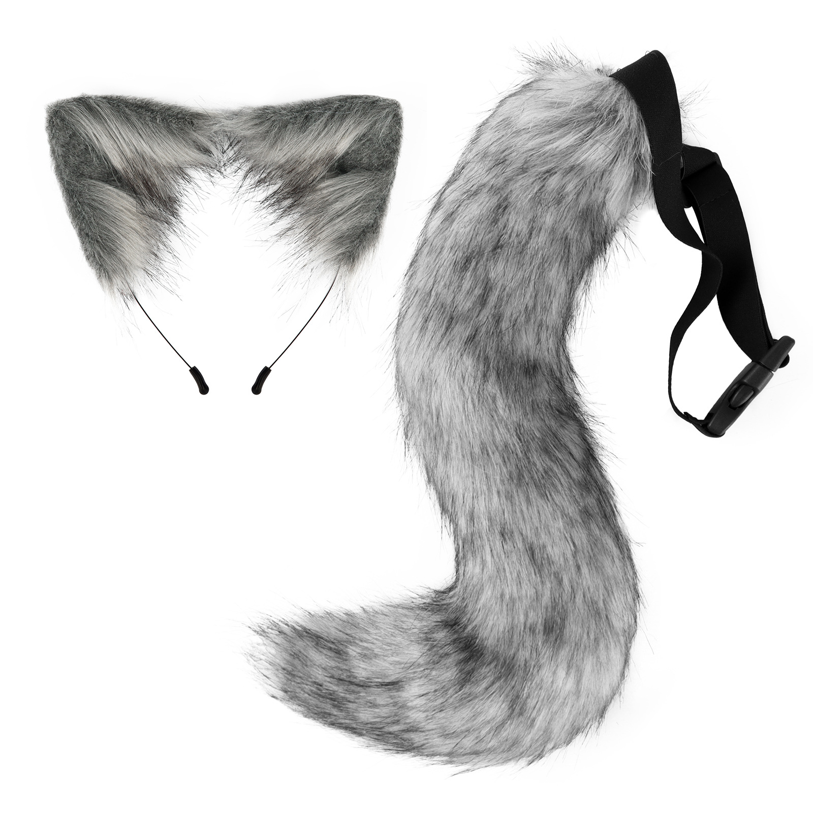 Accesorio de cola de zorro falsa para disfraces de Halloween con orejas de gato y cinta para el cabello — imagen 3