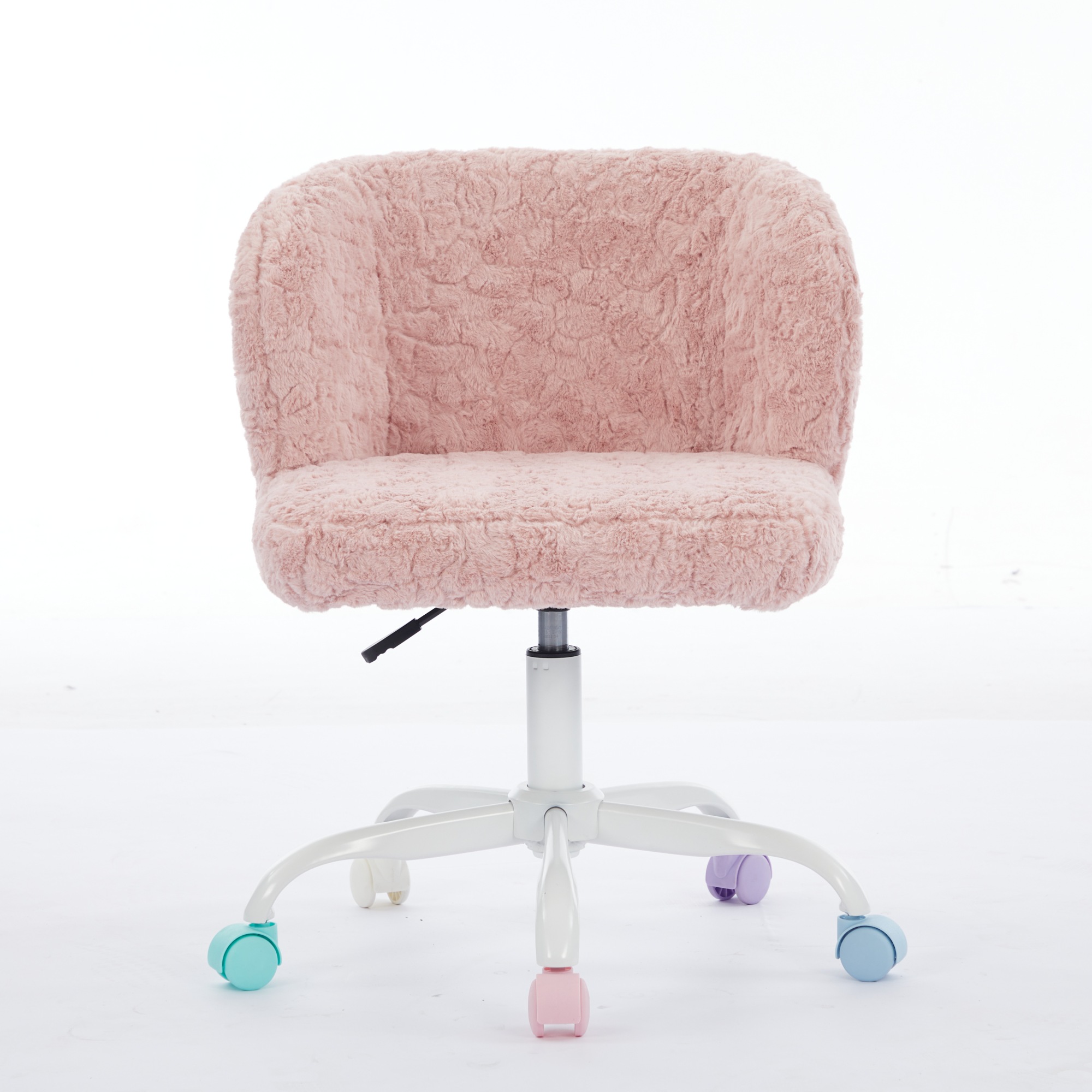A & A Furniture Office Chair, Artificial Rabbit Hair Home Office Chair With Metal Base, Adjustable Desk Chair Swivel Office Chair, Vanity — image 4