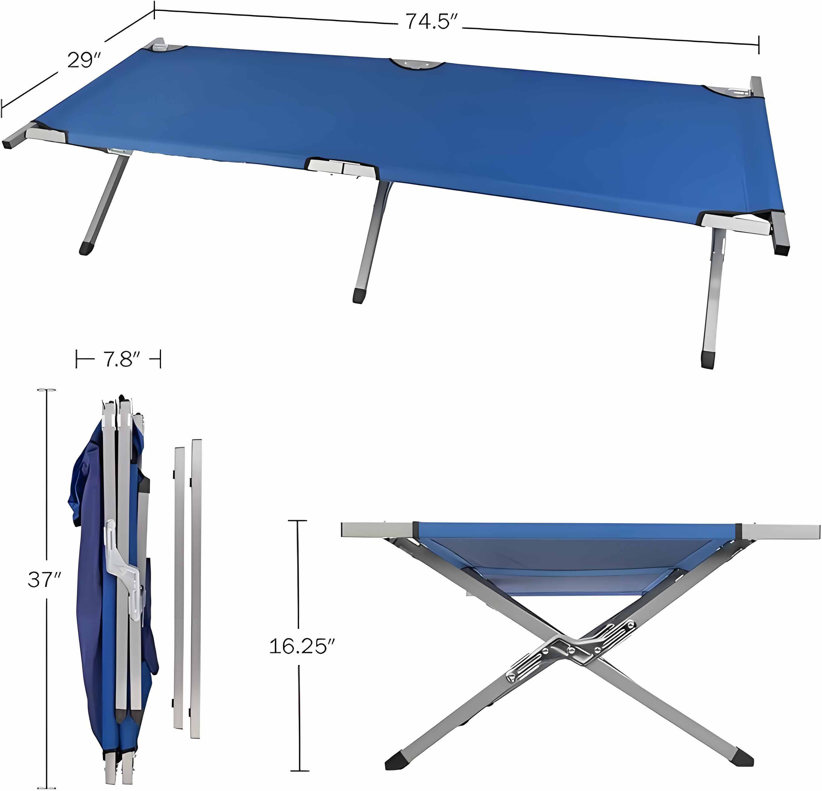 Cama de Marcha para Camping Al Aire Libre, Cama Portátil Ligera, Colchón de Camping Portátil con Bolsa Portátil Azul para Adultos — imagen 7