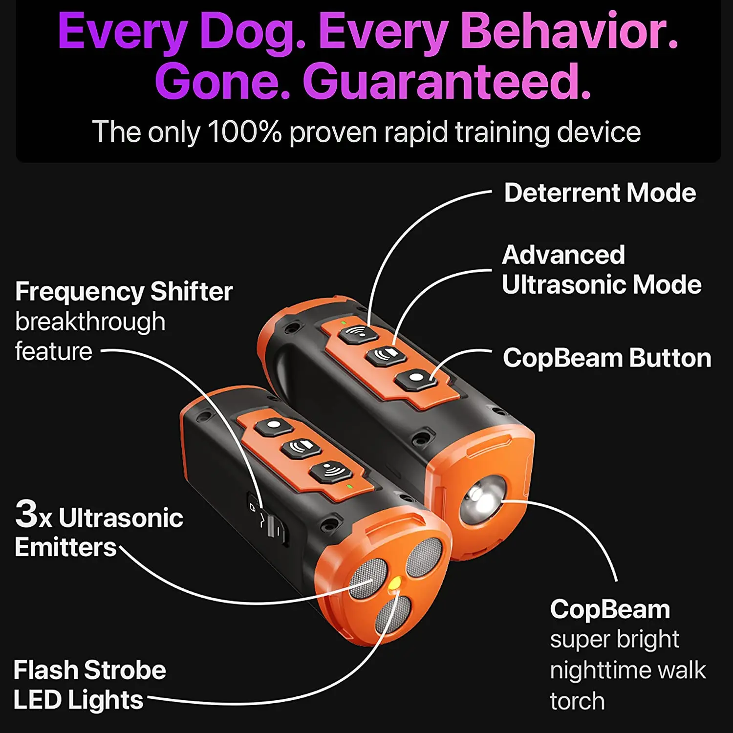 XP30 Release Pet Dog Repeller Ultrasonic Dog Training Device Rechargeable Anti Dog Bark Deterrent Device With LED Flashlight — image 5