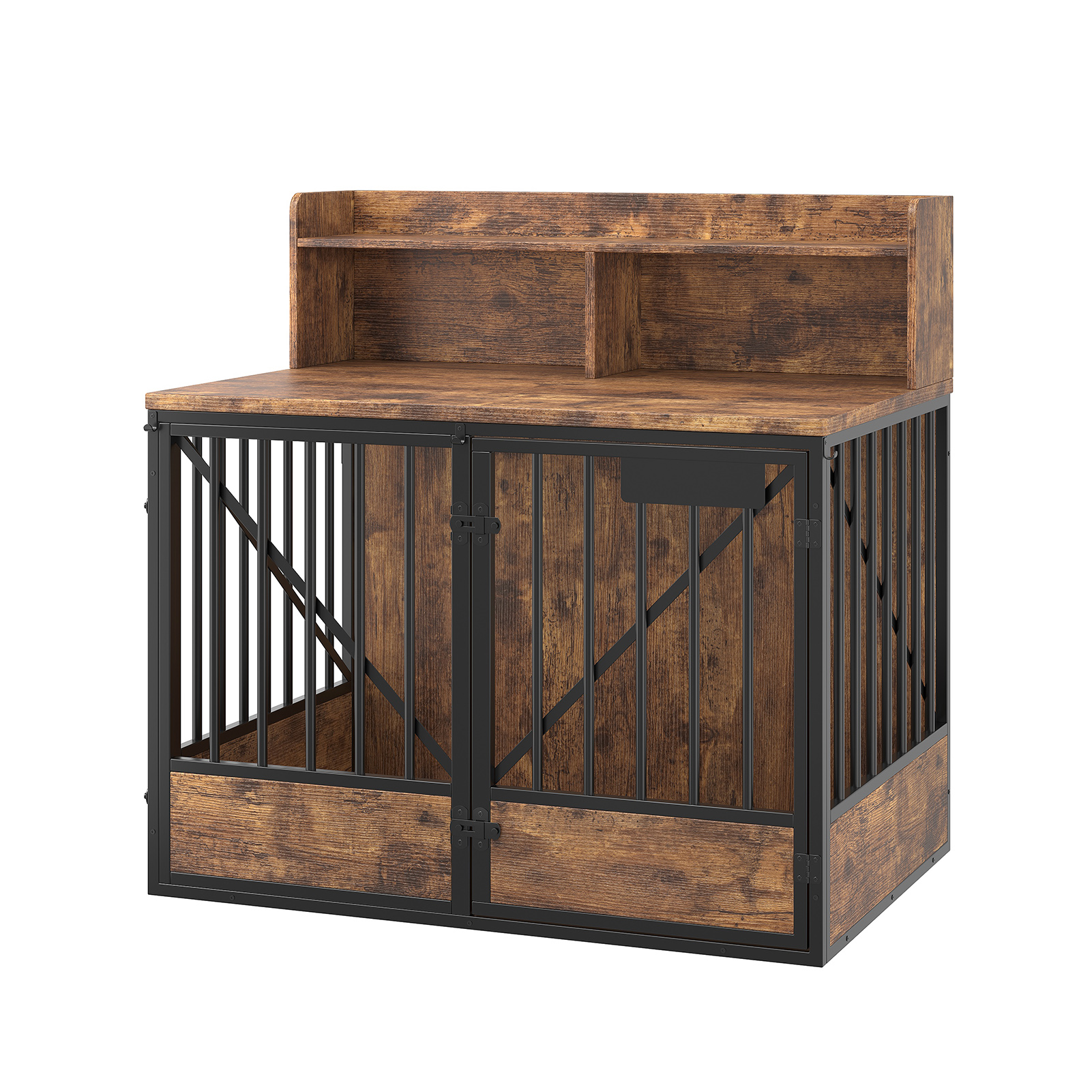 Dog Crate Large Capacity Multifunctional Spacious Top Pet Kennel With 2 Open Storage Compartment — image 3