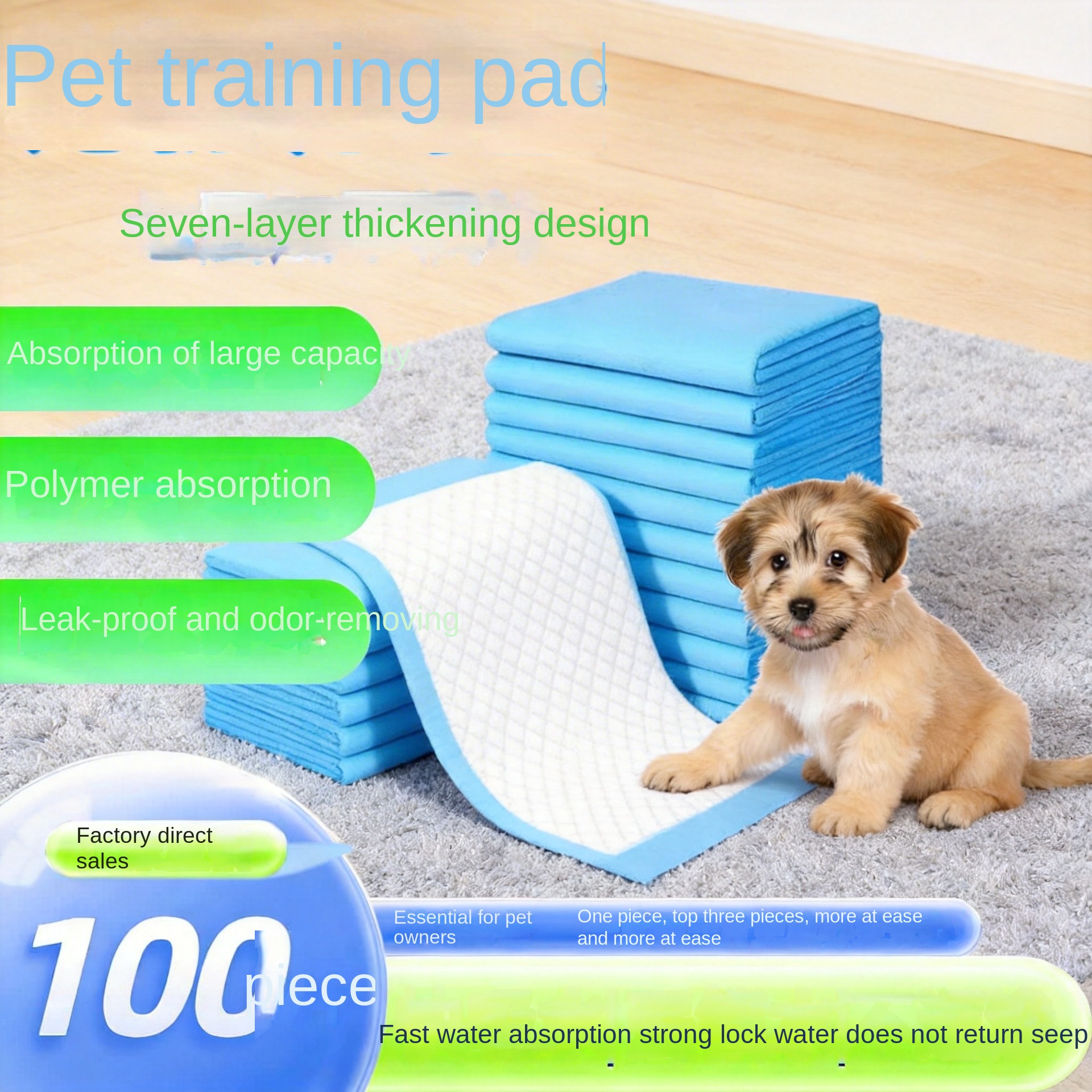 Pet Urine Pad Disposable Dog Pee Pad Thick Absorbent Bamboo Charcoal Deodorizing Waterproof Pad Dog Diaper Absorbent Paper — image 4