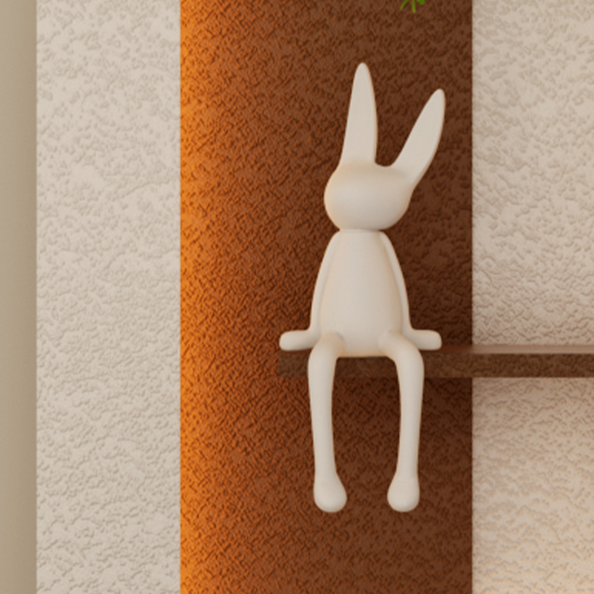 Decoración de Pared de Piedra Arenisca con LED de 3 Colores Ajustables y Plantas Verdes Artificiales - Escultura de Arte 3D, Jarrón de Vidrio y Estatua de Conejo, Tiras de Luz con Control Remoto para Sala, Dormitorio y Pasillo — imagen 2
