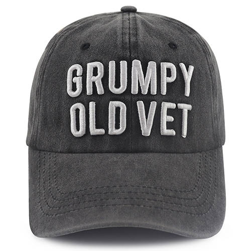 2 gorras de béisbol bordadas "Grumpy Old Vet", gorra de algodón gris lavado estilo vintage para veterinarios, hombres y mujeres — imagen 7