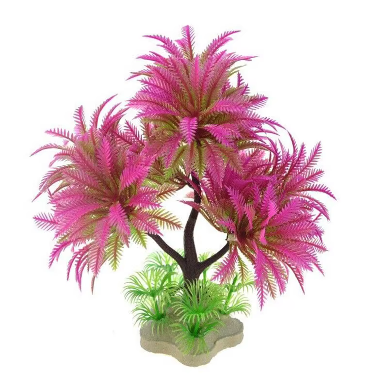 Planta de simulación decorativa para acuario, pasto acuático ornamental, hojas y árboles artificiales para vista subacuática, decoración de pecera — imagen 5