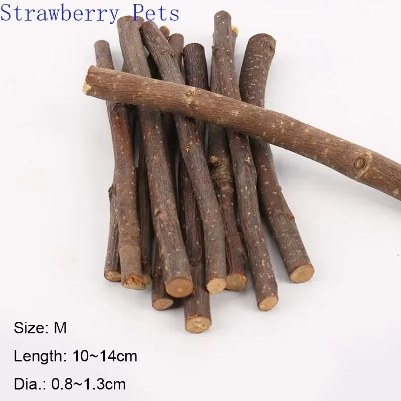 5/10/40 Piezas de Palitos para Masticar de Rama de Manzano, Juguetes Naturales para Hámster y Ardilla, Palito Desgastante para Loros y Conejos — imagen 6