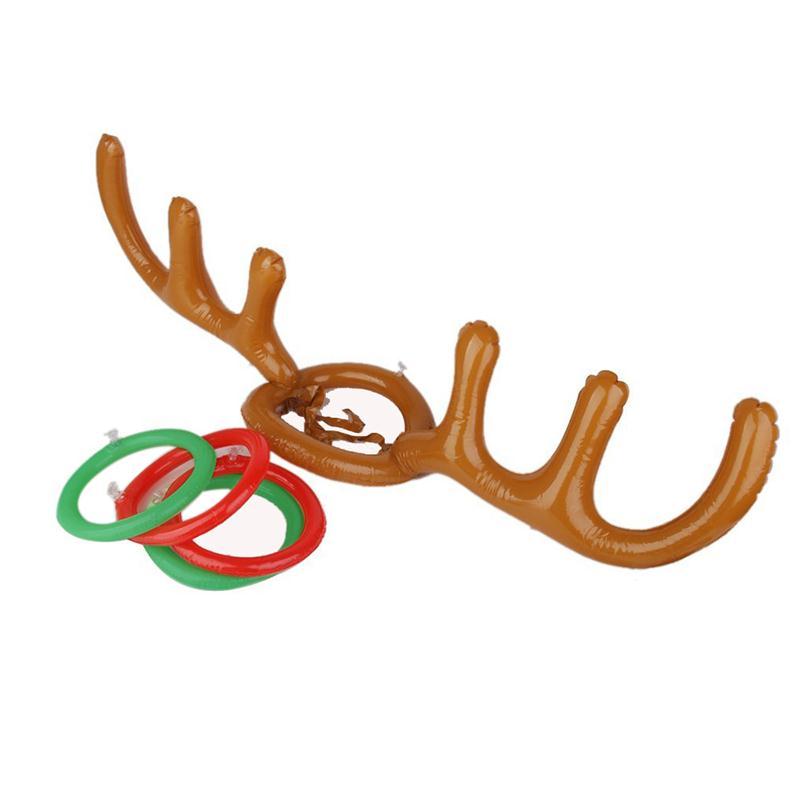 Inflatable Santa Funny Reindeer Antler Hat Ring Toss Christmas Holiday Party Game Supplies Toys — image 4