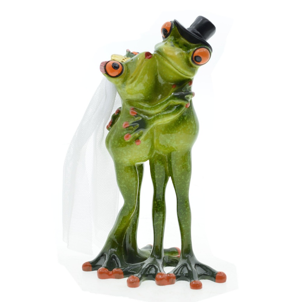 Creative Lovely Nordic Garden Home Decoration Couple Frog Resin Crafts Decoration Wedding Valentine's Day Gift — image 6